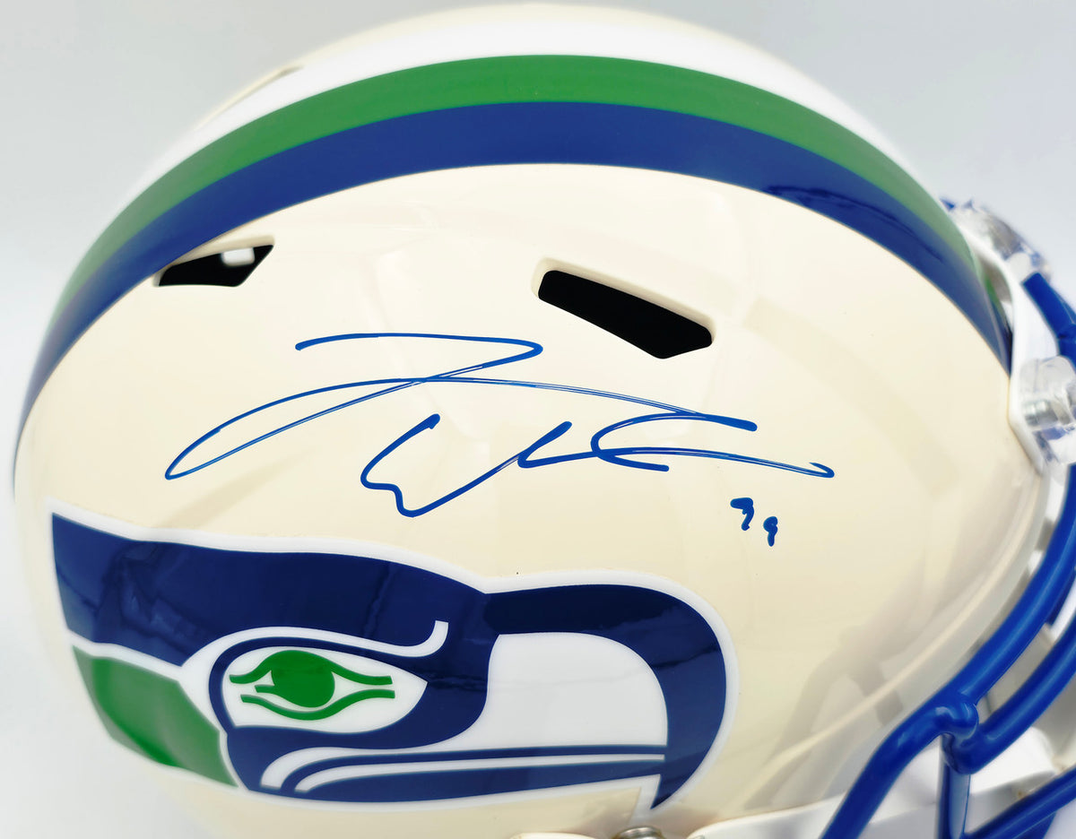 Leonard Williams Autographed Seattle Seahawks Cream Full Size Retro Speed Replica Helmet Beckett BAS Witness Stock #262964