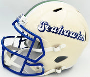 Leonard Williams Autographed Seattle Seahawks Cream Full Size Retro Speed Replica Helmet Beckett BAS Witness Stock #262964