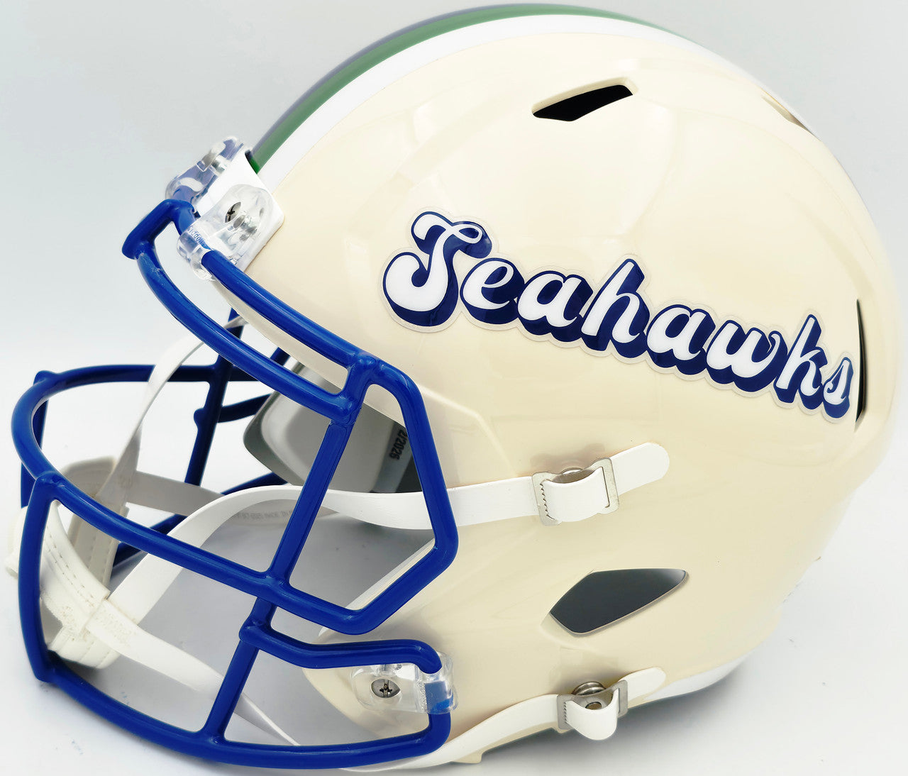 Leonard Williams Autographed Seattle Seahawks Cream Full Size Retro Speed Replica Helmet Beckett BAS Witness Stock #262964