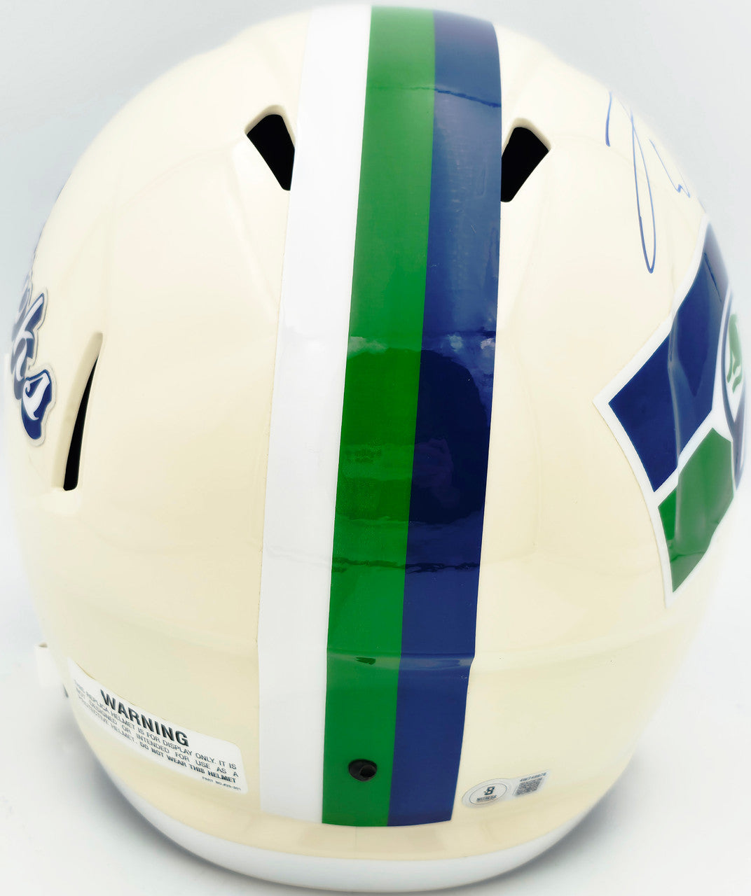 Leonard Williams Autographed Seattle Seahawks Cream Full Size Retro Speed Replica Helmet Beckett BAS Witness Stock #262964