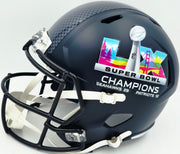 Leonard Williams Autographed Seattle Seahawks Blue Full Size Super Bowl LX Champions Logo Speed Replica Helmet Beckett BAS Witness Stock #262965
