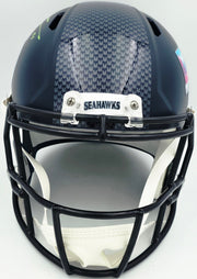Leonard Williams Autographed Seattle Seahawks Blue Full Size Super Bowl LX Champions Logo Speed Replica Helmet Beckett BAS Witness Stock #262965