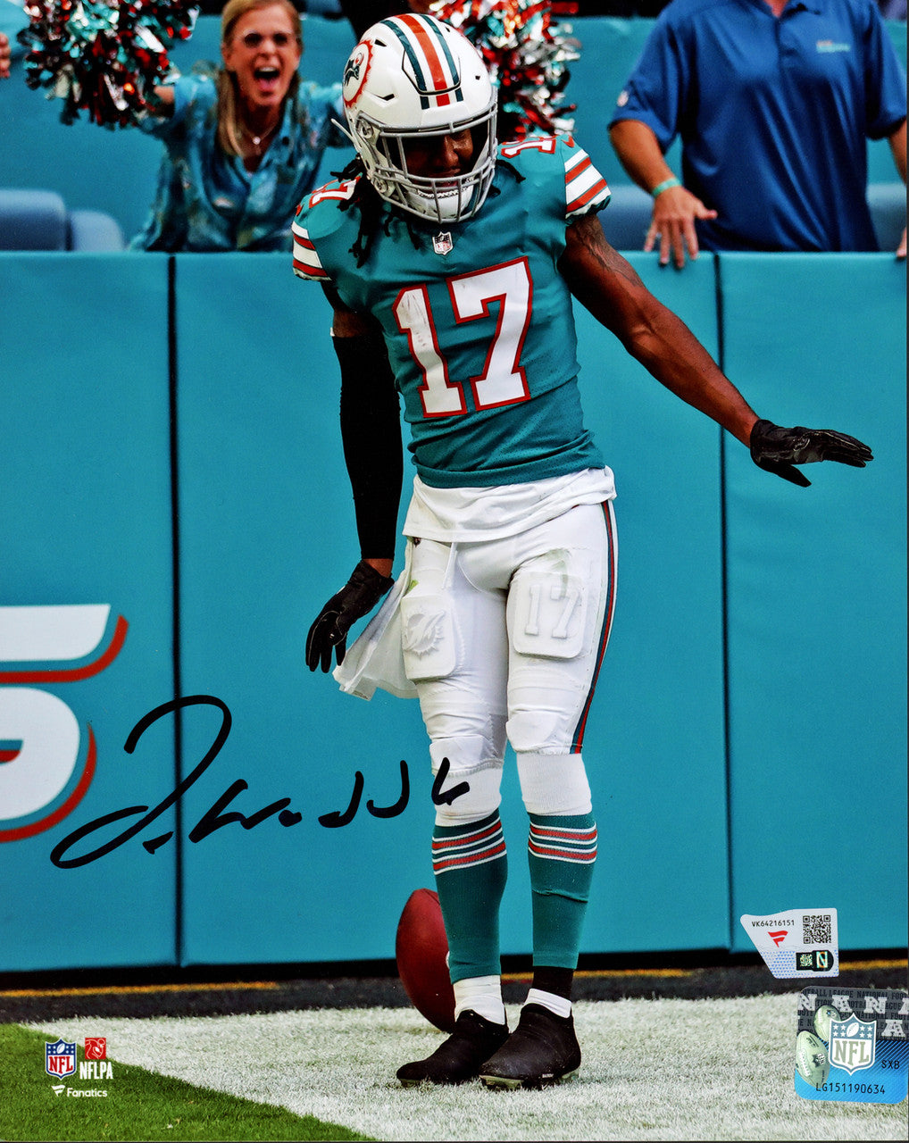 Jaylen Waddle Autographed 8x10 Photo Miami Dolphins Fanatics Holo Stock #262982