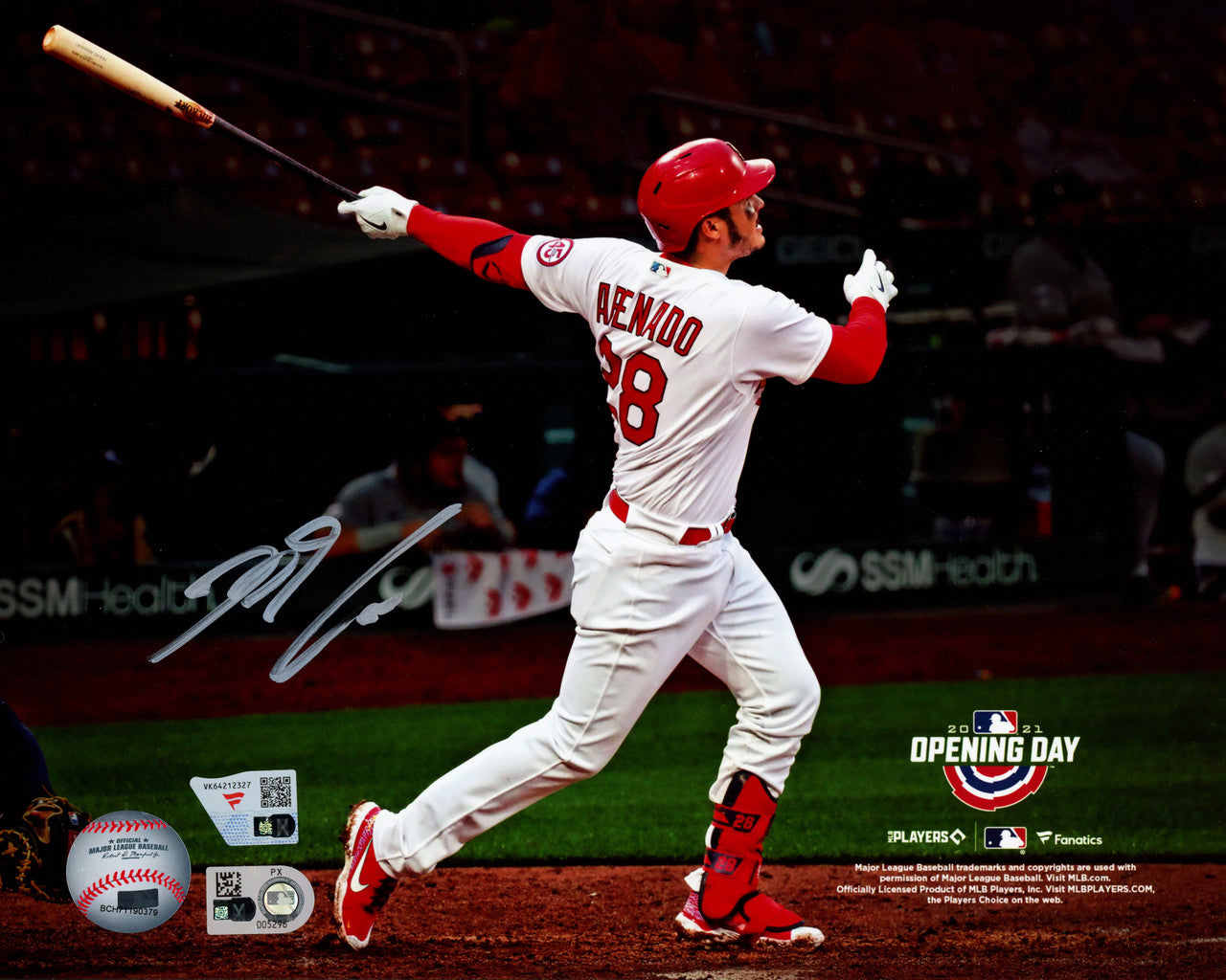 Nolan Arenado Autographed 8x10 Photo St. Louis Cardinals Fanatics & MLB Holo Stock #262984