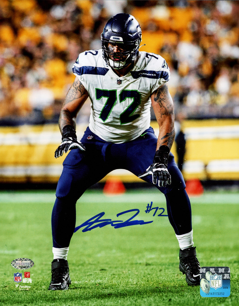 Abraham Abe Lucas Autographed 8x10 Photo Seattle Seahawks MCS Holo Stock #265409
