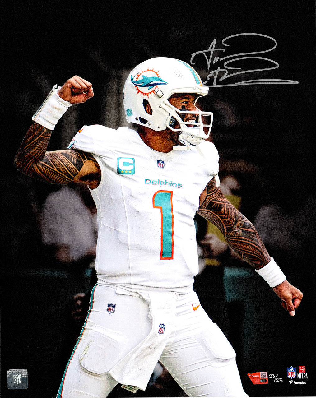 Tua Tagovailoa Autographed 16x20 Photo Miami Dolphins Unleashed LE #/25 Fanatics Holo Stock #263013