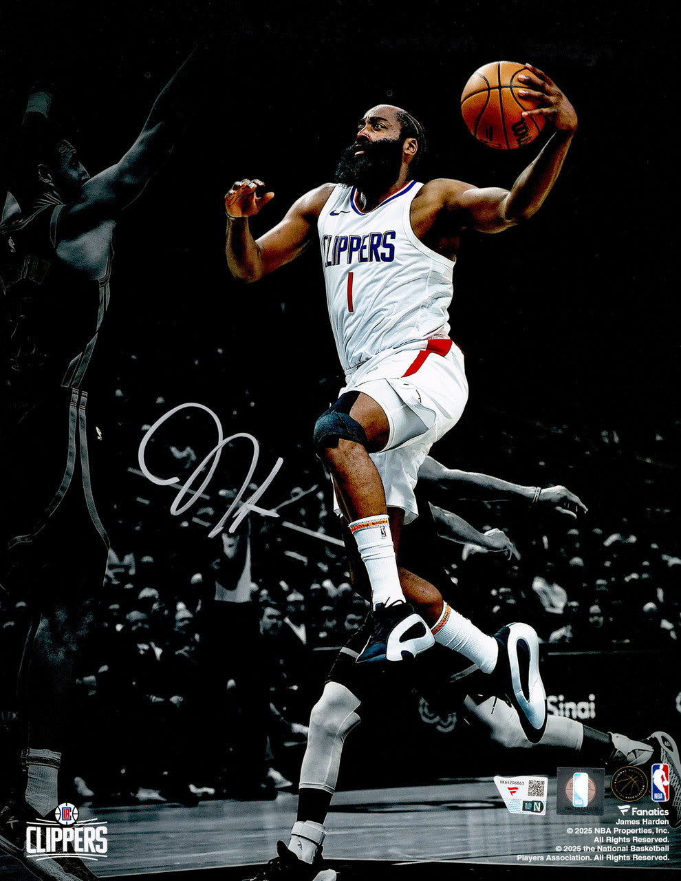 James Harden Autographed 11x14 Photo Los Angeles Clippers Spotlight Fanatics Holo Stock #263016