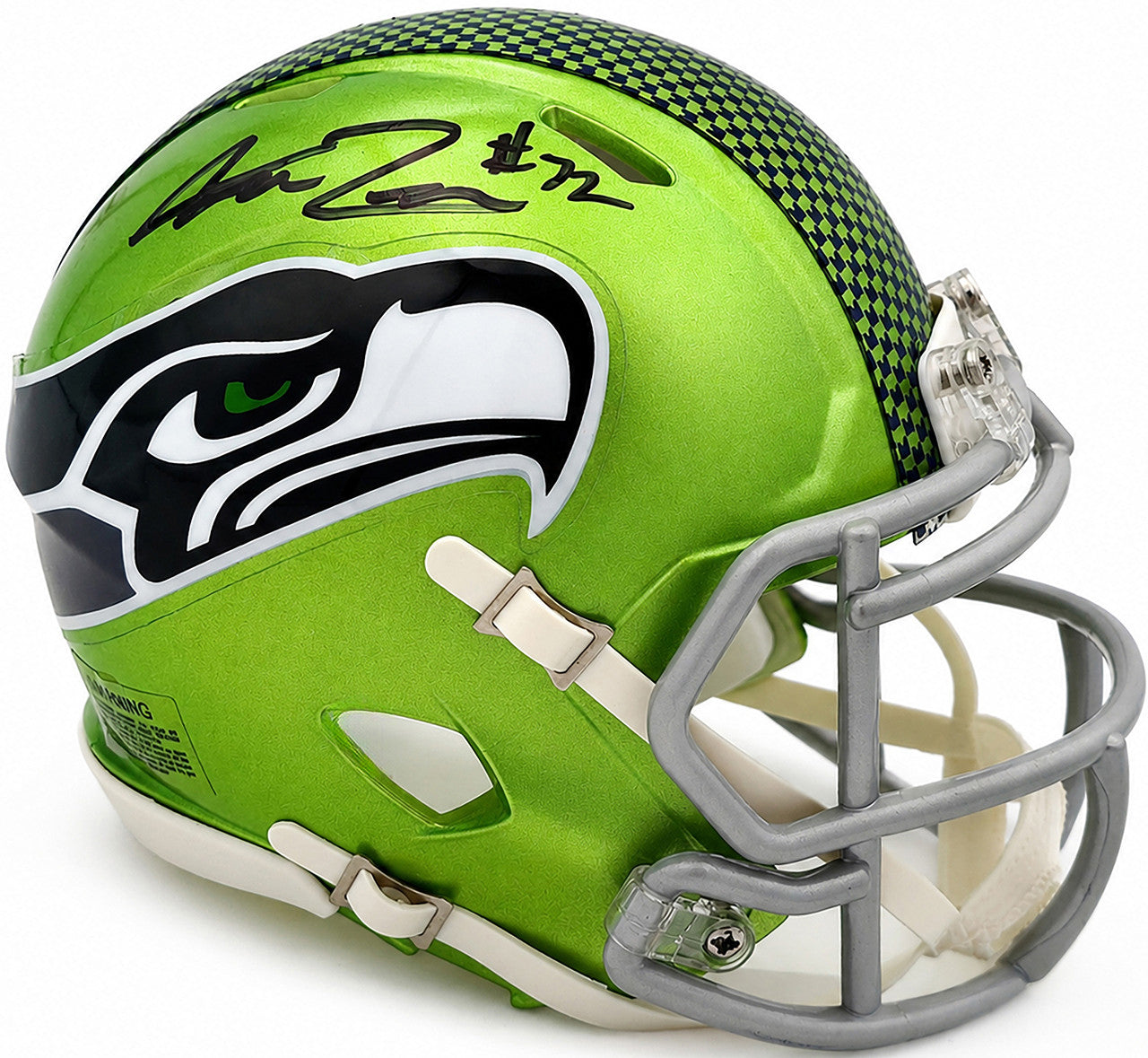 Abraham Abe Lucas Autographed Seattle Seahawks Flash Green Speed Mini Helmet MCS Holo Stock #263036