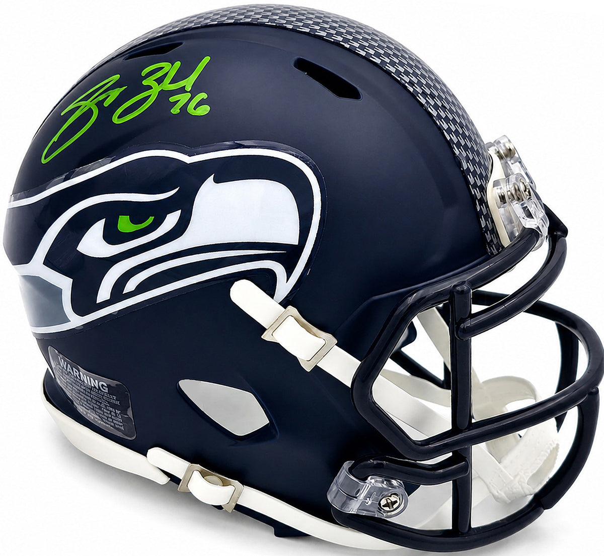 Grey Zabel Autographed Seattle Seahawks Blue Super Bowl LX Champions Logo Speed Mini Helmet MCS Holo Stock #263029