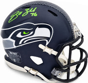 Grey Zabel Autographed Seattle Seahawks Blue Speed Mini Helmet MCS Holo Stock #263028