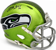 Grey Zabel Autographed Seattle Seahawks Flash Green Speed Mini Helmet MCS Holo Stock #263031