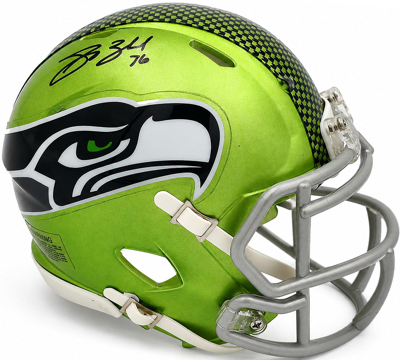 Grey Zabel Autographed Seattle Seahawks Flash Green Speed Mini Helmet MCS Holo Stock #263031