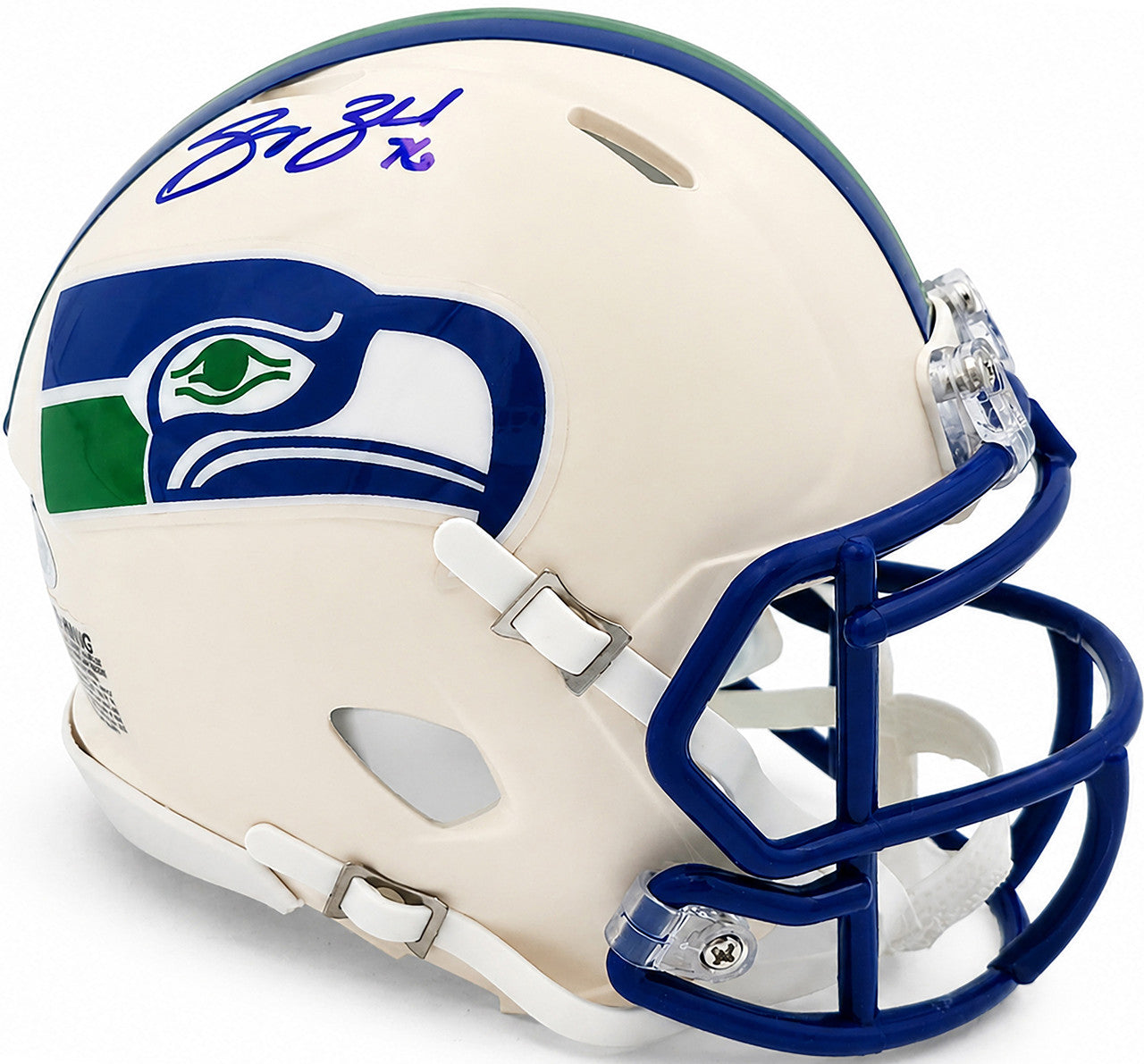 Grey Zabel Autographed Seattle Seahawks Cream Retro Speed Mini Helmet MCS Holo Stock #263032