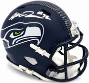 Abraham Abe Lucas Autographed Seattle Seahawks Blue Speed Mini Helmet MCS Holo Stock #263034