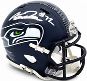 Abraham Abe Lucas Autographed Seattle Seahawks Blue Super Bowl LX Champions Logo Speed Mini Helmet MCS Holo Stock #263035