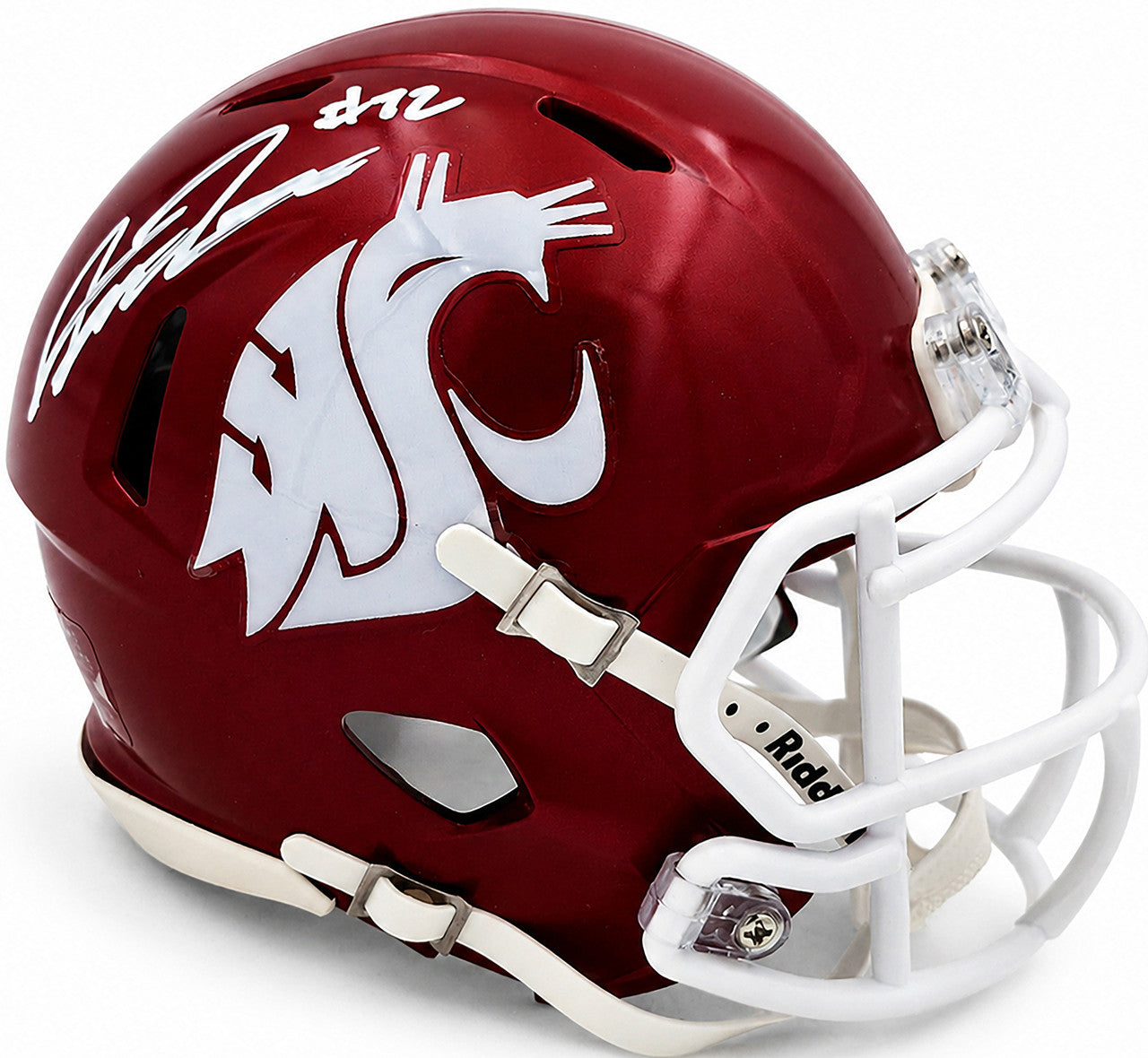 Abraham Abe Lucas Autographed Washington State Cougars Crimson Speed Mini Helmet MCS Holo Stock #263040