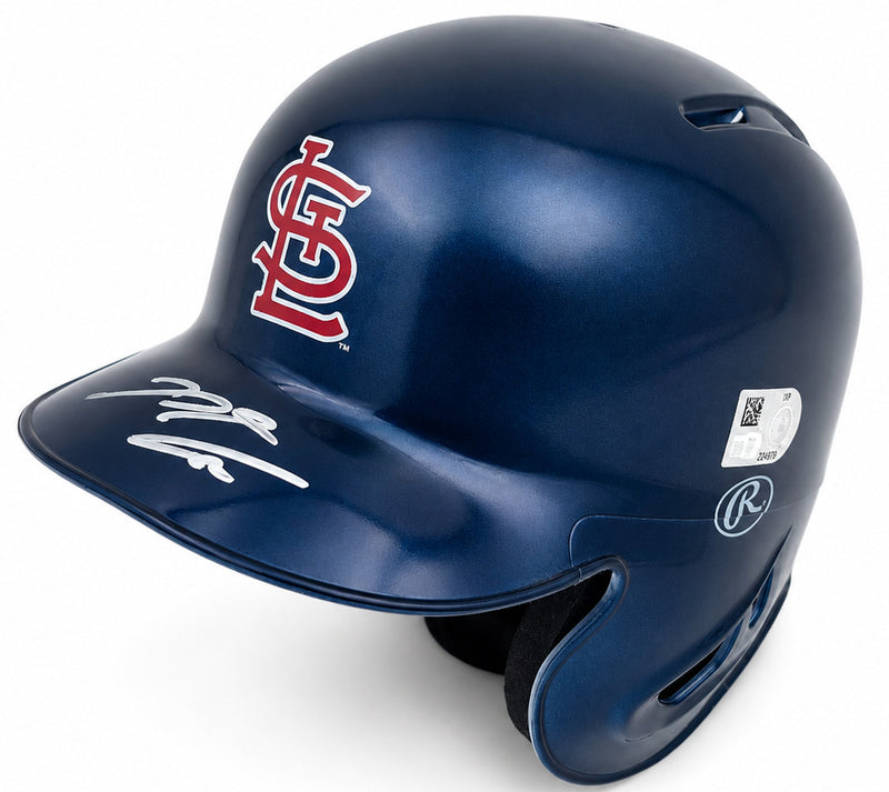 Nolan Arenado Autographed St. Louis Cardinals Chrome Blue Mini Helmet Fanatics & MLB Holo Stock #262985