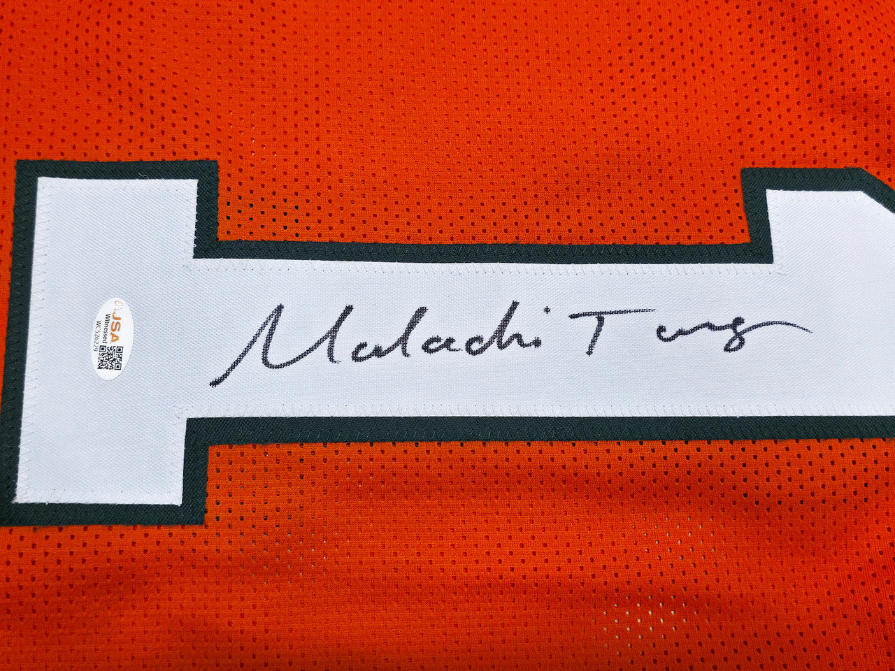Miami Hurricanes Malachi Toney Autographed Orange Jersey JSA Witness Stock #262505