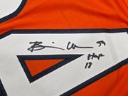 Chicago Bears Brian Urlacher Autographed Orange Jersey "HOF 18" Beckett BAS Witness Stock #263340