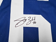 Seattle Seahawks Grey Zabel Autographed Blue Throwback Jersey MCS Holo Stock #263325
