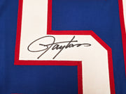 New York Giants Lawrence Taylor Autographed Blue Jersey Beckett BAS Witness Stock #263334