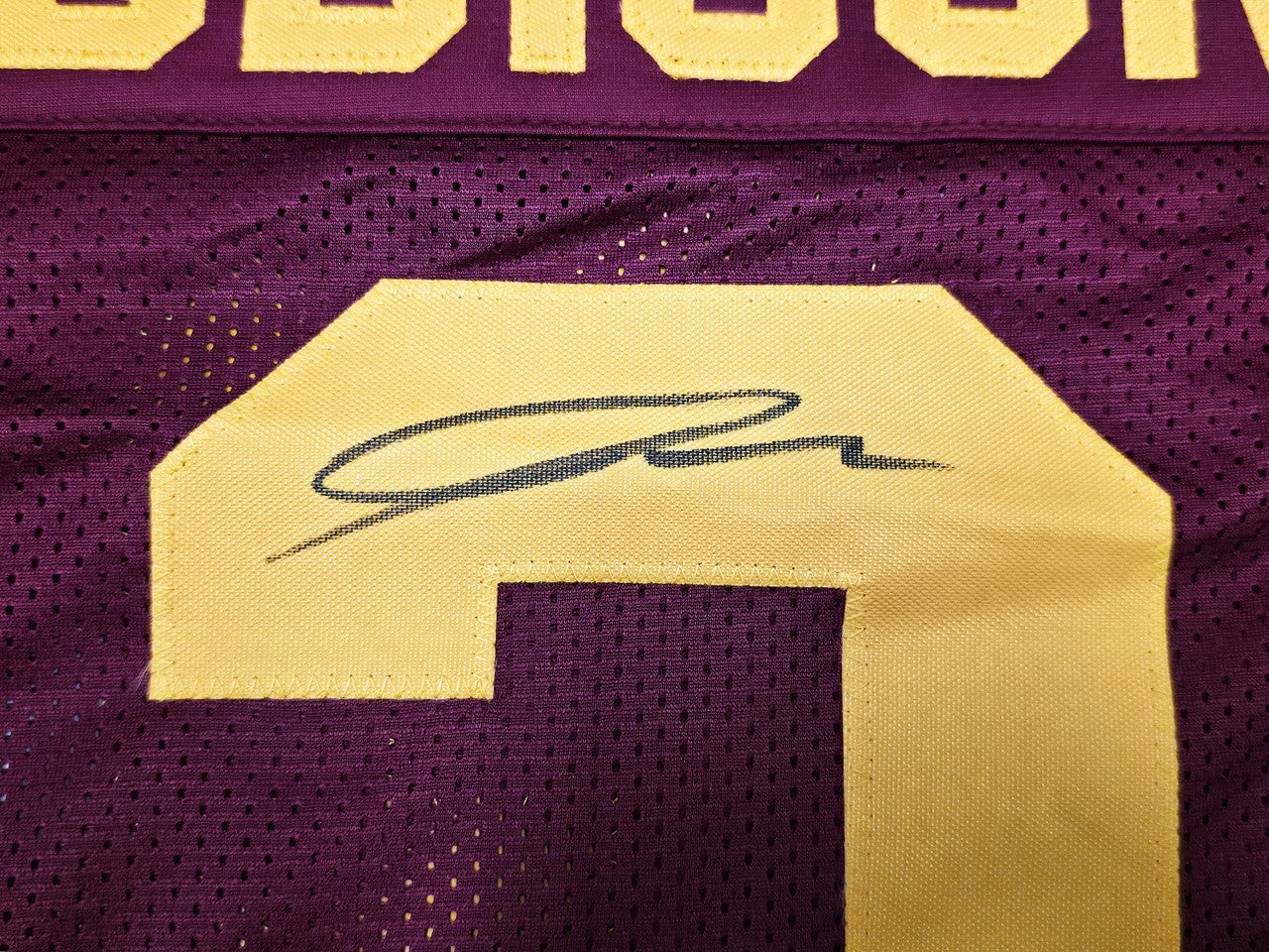 USC Trojans Jordan Addison Autographed Maroon Jersey Beckett BAS QR Stock #263335