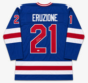 1980 Team USA Mike Eruzione Autographed Blue Jersey JSA Witness Stock #262979