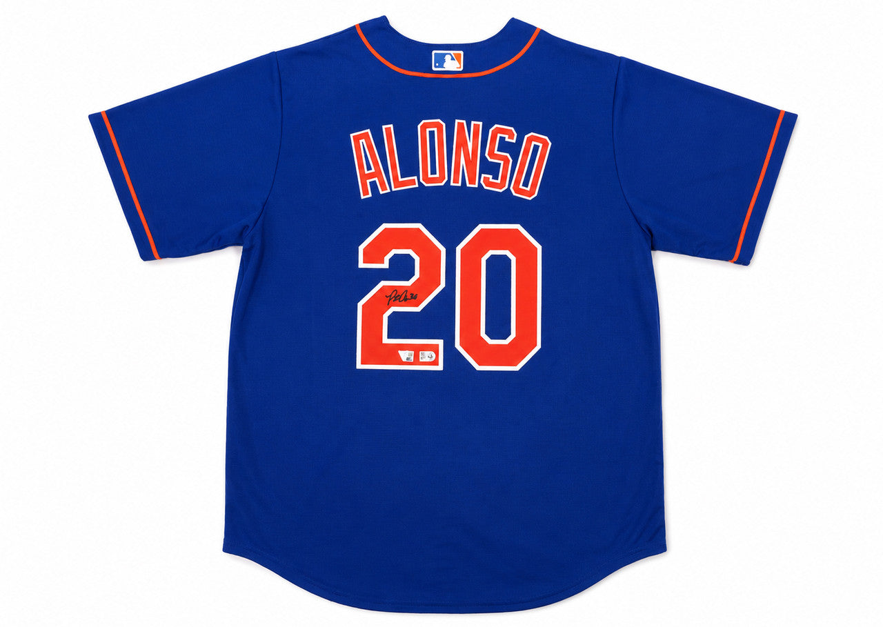 New York Mets Pete Alonso Autographed Blue Nike Jersey Size L Fanatics & MLB Holo Stock #263023