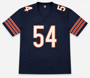 Chicago Bears Brian Urlacher Autographed Blue Jersey "HOF 18" Beckett BAS Witness Stock #263341