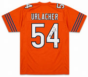 Chicago Bears Brian Urlacher Autographed Orange Jersey "HOF 18" Beckett BAS Witness Stock #263340