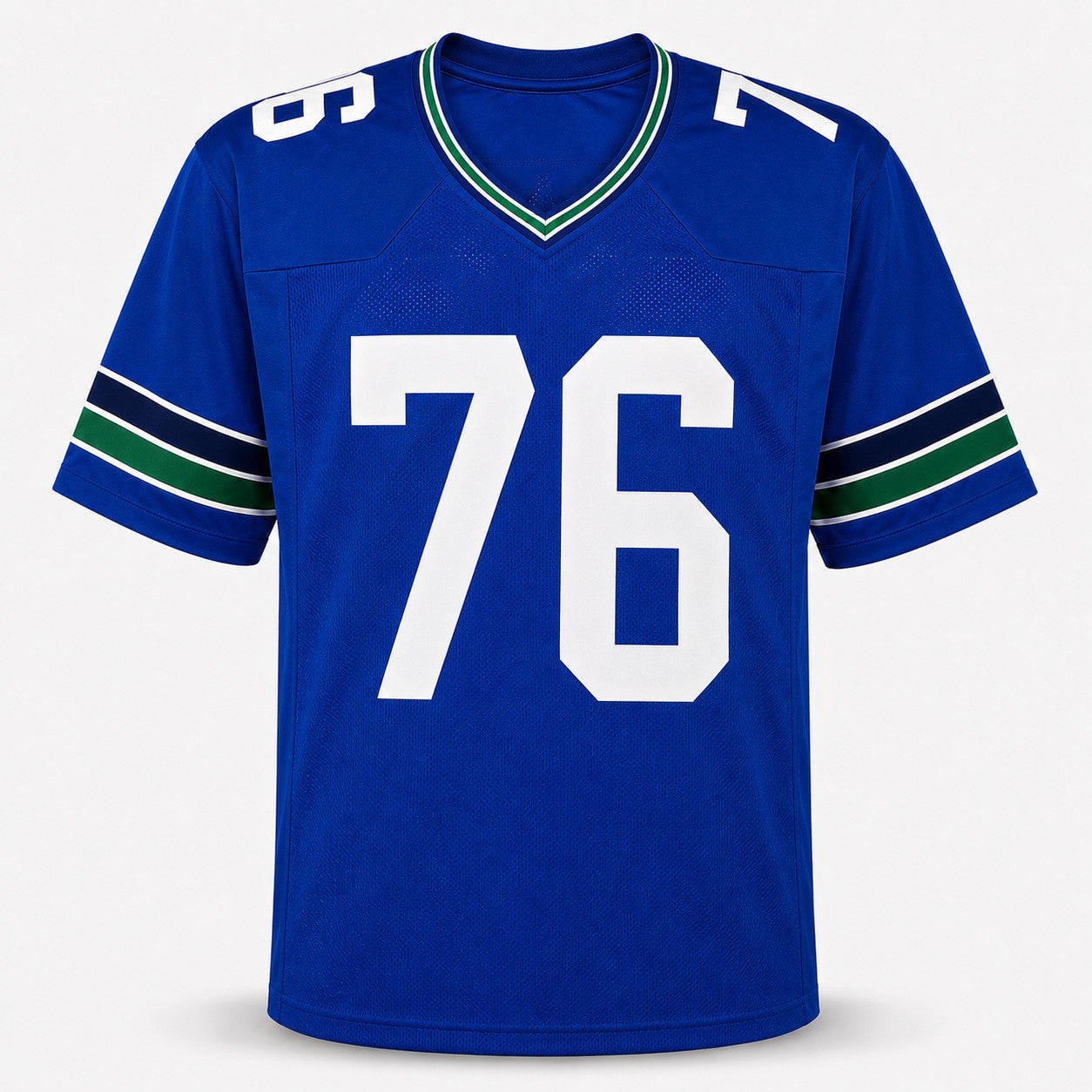 Seattle Seahawks Grey Zabel Autographed Blue Throwback Jersey MCS Holo Stock #263325