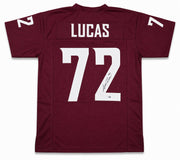 Washington State Cougars Abraham Abe Lucas Autographed Crimson Jersey MCS Holo Stock #263327