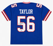 New York Giants Lawrence Taylor Autographed Blue Jersey Beckett BAS Witness Stock #263334