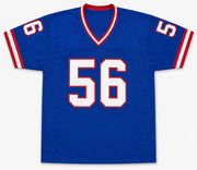 New York Giants Lawrence Taylor Autographed Blue Jersey Beckett BAS Witness Stock #263334