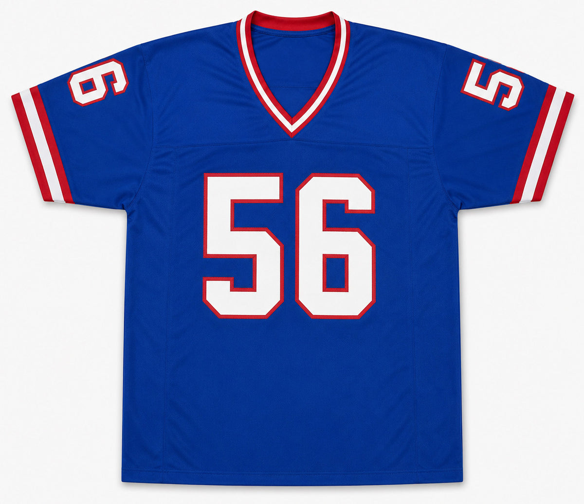 New York Giants Lawrence Taylor Autographed Blue Jersey Beckett BAS Witness Stock #263334