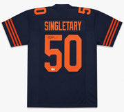 Chicago Bears Mike Singletary Autographed Blue Jersey Beckett BAS Witness Stock #263333