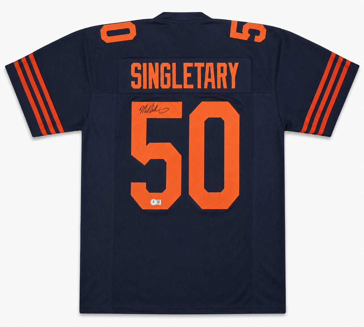 Chicago Bears Mike Singletary Autographed Blue Jersey Beckett BAS Witness Stock #263333