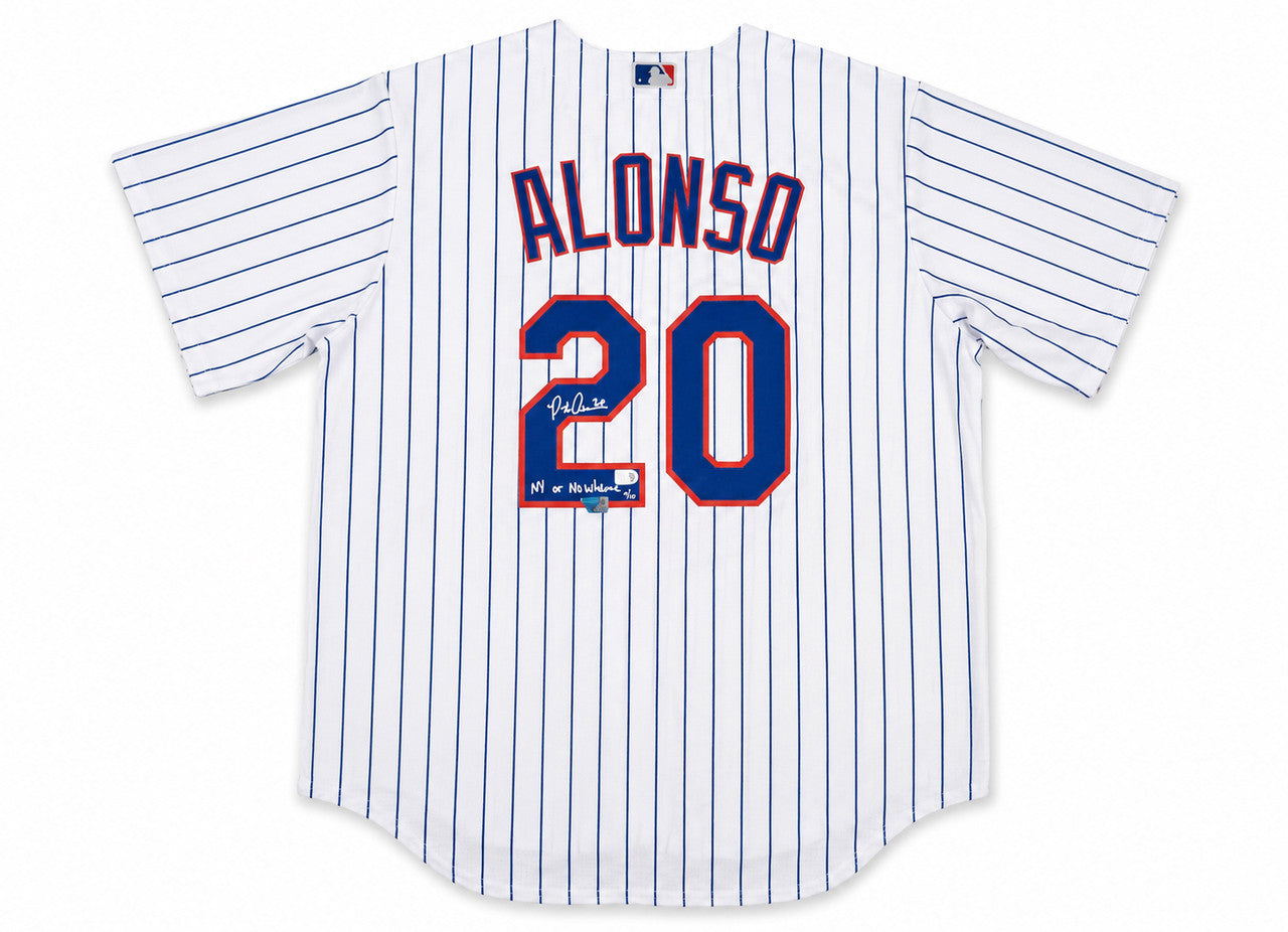 New York Mets Pete Alonso Autographed White Nike Jersey Size XL "NY Or Nowhere" #/10 Fanatics & MLB Holo Stock #263025