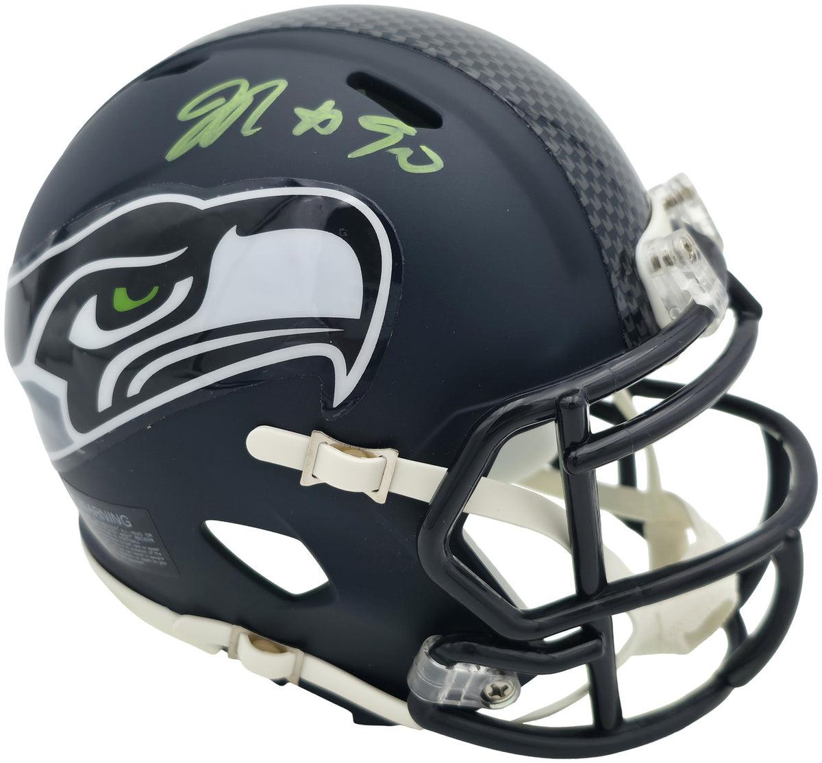 Jarran Reed Autographed Seattle Seahawks Blue Speed Mini Helmet MCS Holo Stock #262432