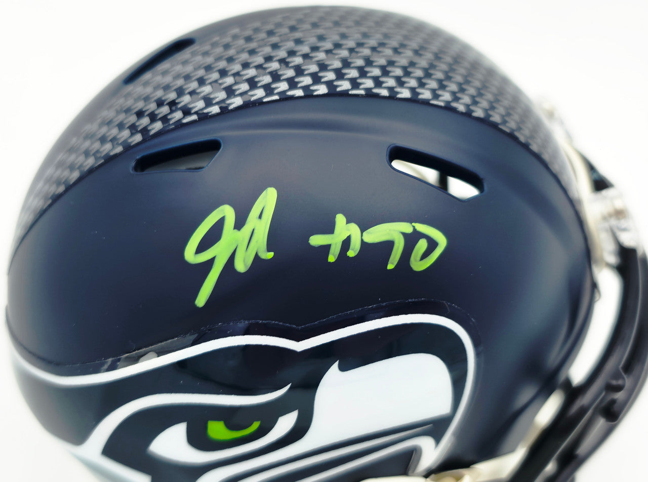 Jarran Reed Autographed Seattle Seahawks Blue Super Bowl LX Champions Logo Speed Mini Helmet MCS Holo Stock #262433