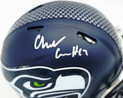Charles Cross Autographed Seattle Seahawks Blue Super Bowl LX Champions Logo Speed Mini Helmet MCS Holo Stock #262468