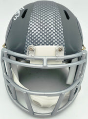 AJ Barner Autographed Seattle Seahawks Slate Gray Speed Mini Helmet Beckett BAS Witness Stock #262485