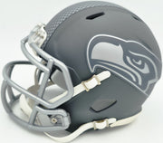 AJ Barner Autographed Seattle Seahawks Slate Gray Speed Mini Helmet Beckett BAS Witness Stock #262485