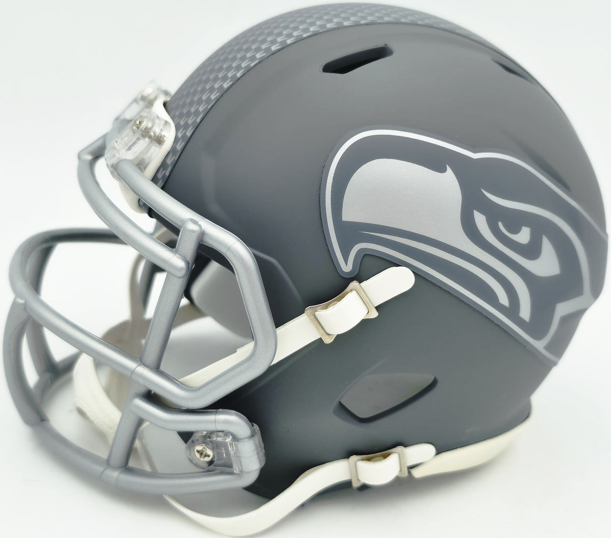 AJ Barner Autographed Seattle Seahawks Slate Gray Speed Mini Helmet Beckett BAS Witness Stock #262485