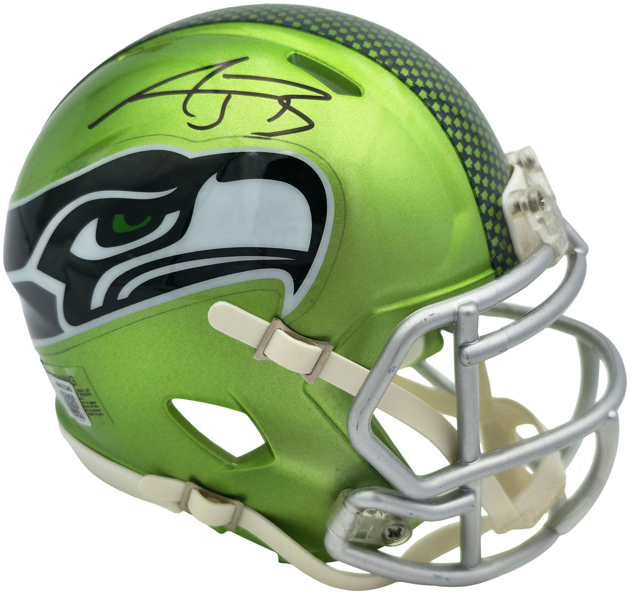 AJ Barner Autographed Seattle Seahawks Flash Green Speed Mini Helmet Beckett BAS Witness Stock #262487