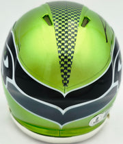 AJ Barner Autographed Seattle Seahawks Flash Green Speed Mini Helmet Beckett BAS Witness Stock #262487