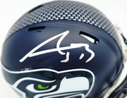 AJ Barner Autographed Seattle Seahawks Blue Super Bowl LX Champions Logo Speed Mini Helmet Beckett BAS Witness Stock #262488