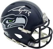 AJ Barner Autographed Seattle Seahawks Blue Speed Mini Helmet Beckett BAS Witness Stock #262489