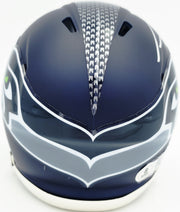 AJ Barner Autographed Seattle Seahawks Blue Speed Mini Helmet Beckett BAS Witness Stock #262489