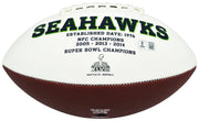 Earl Thomas III Autographed White Seattle Seahawks Super Bowl XLVIII Logo Football Beckett BAS Witness Stock #262447